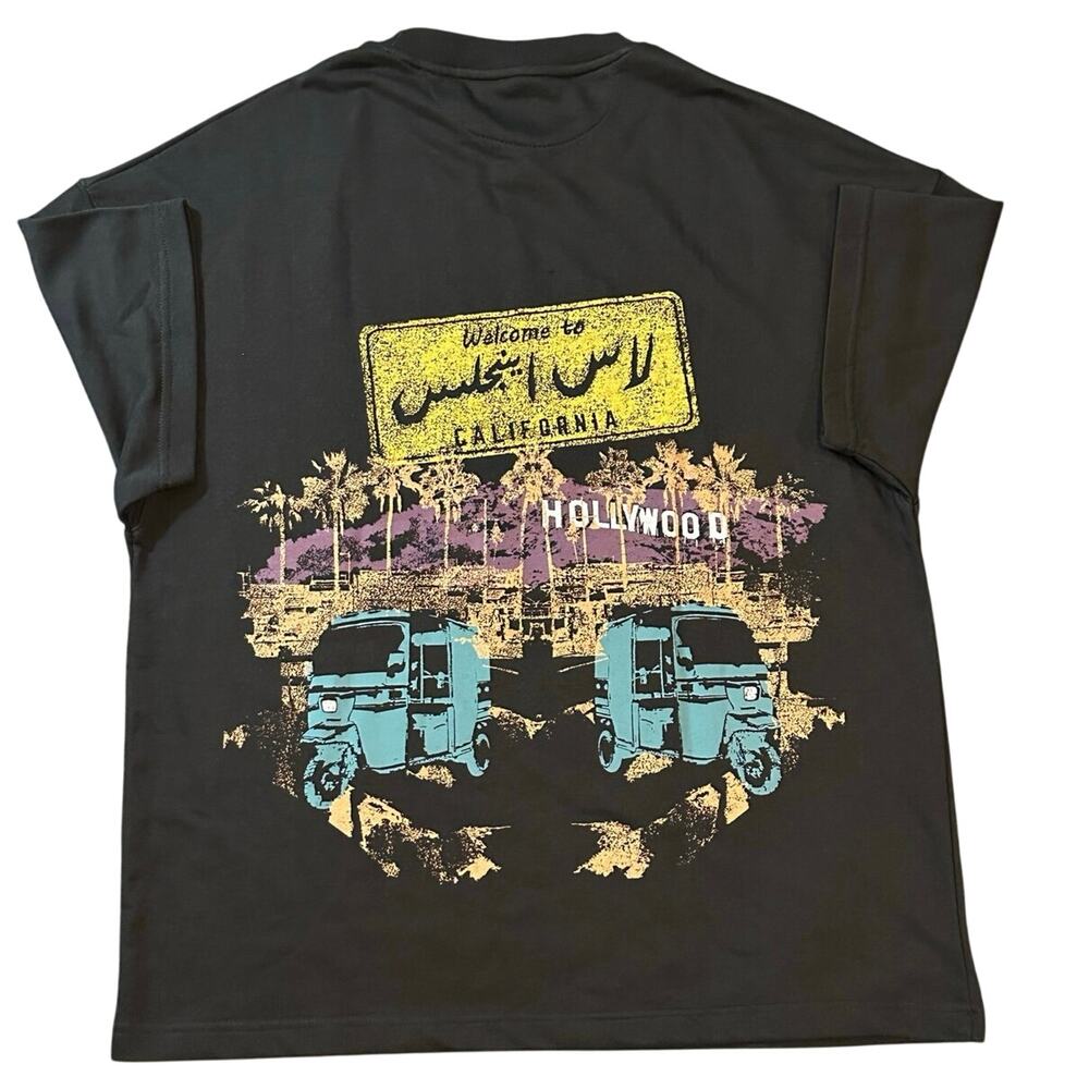 NWOT RASTAH Los Angeles T Shirt Unisex Black Tee